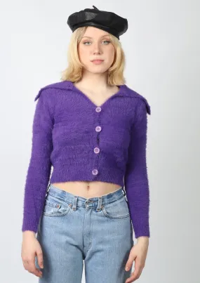 70's Style Purple Knit Sweater