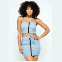 BAE crop top and skirt set.