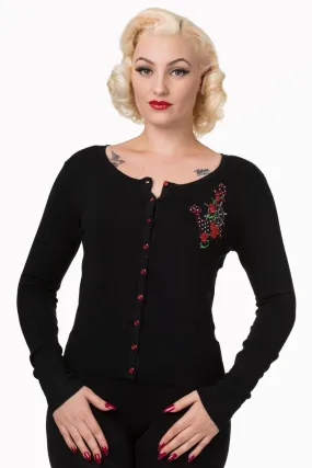 Banned Apparel - Rockabilly Polka Dot Anchor Cardigan