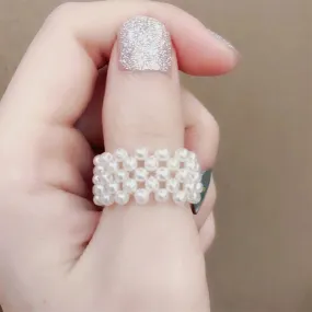 Beaded Pearl Rings