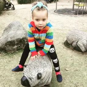 Black panda kids leggings