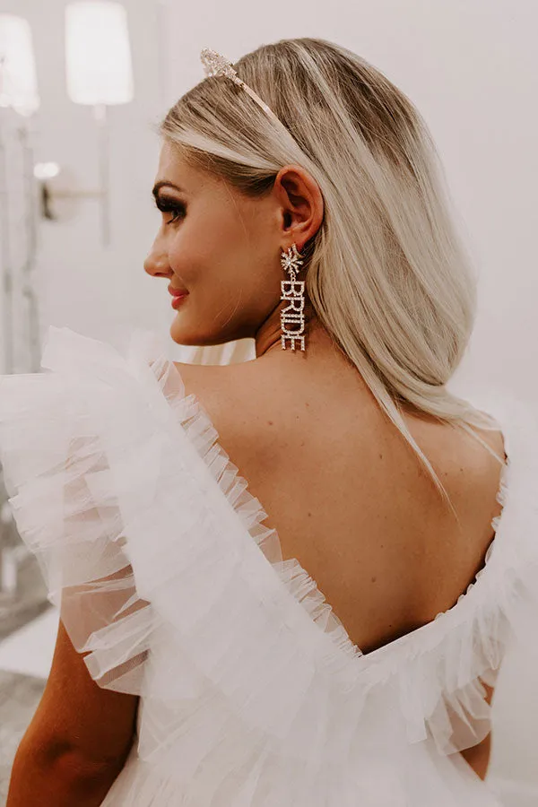 Bride Rhinestone Earrings in Gold