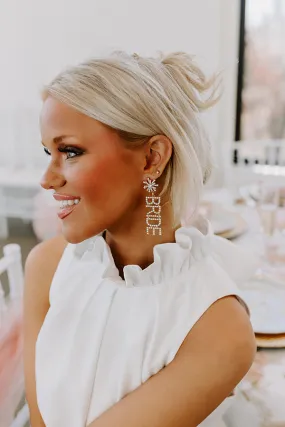 Bride Rhinestone Earrings in Gold