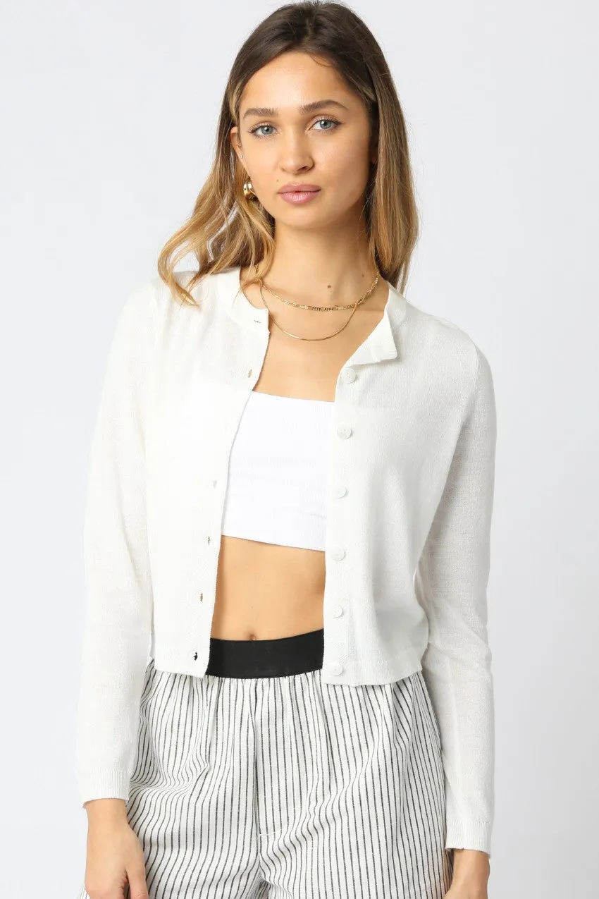 Button Down Fitted Cardigan