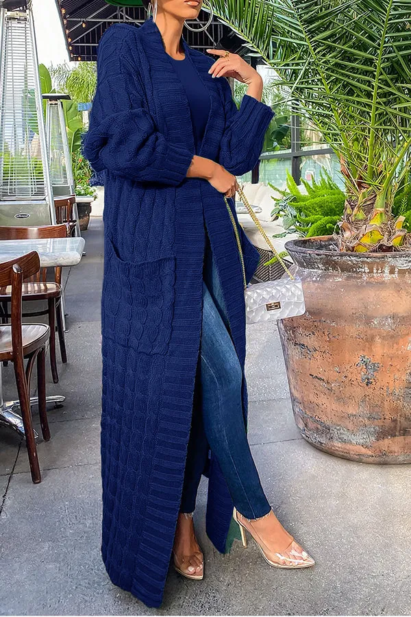 Casual Oversized Knit Pocket Cardigan