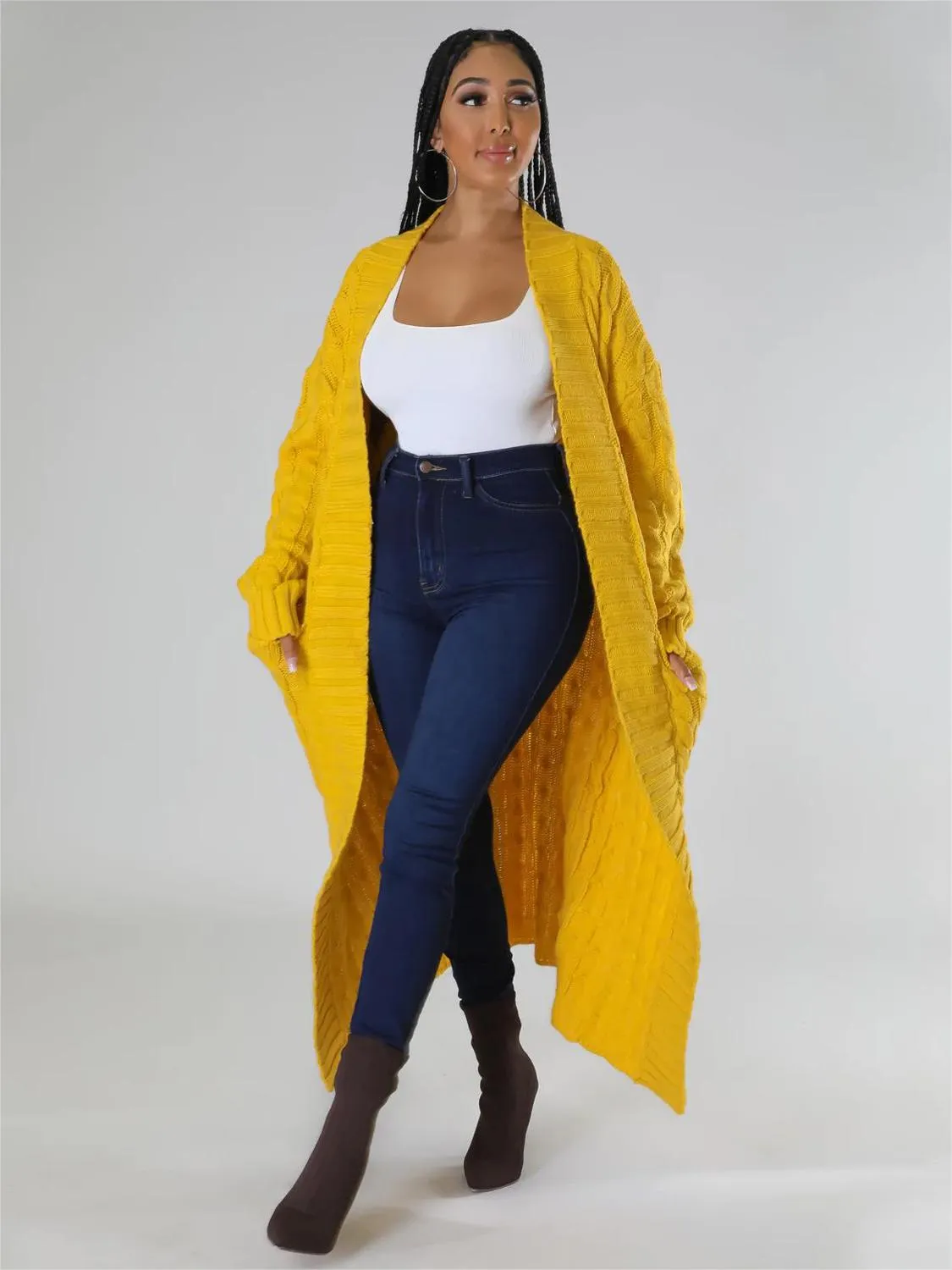 Casual Oversized Knit Pocket Cardigan