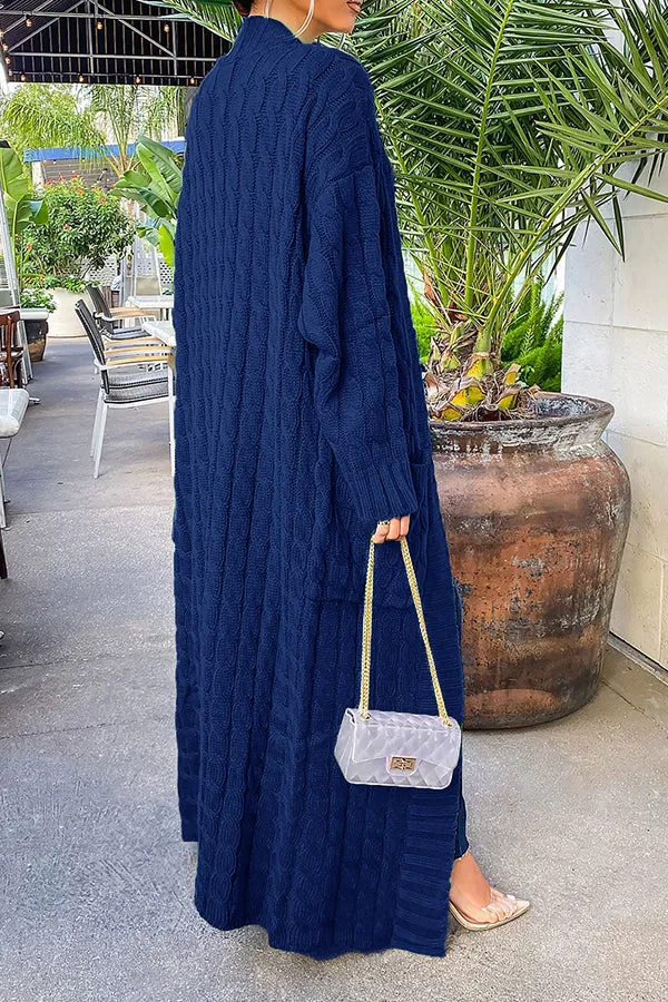 Casual Oversized Knit Pocket Cardigan