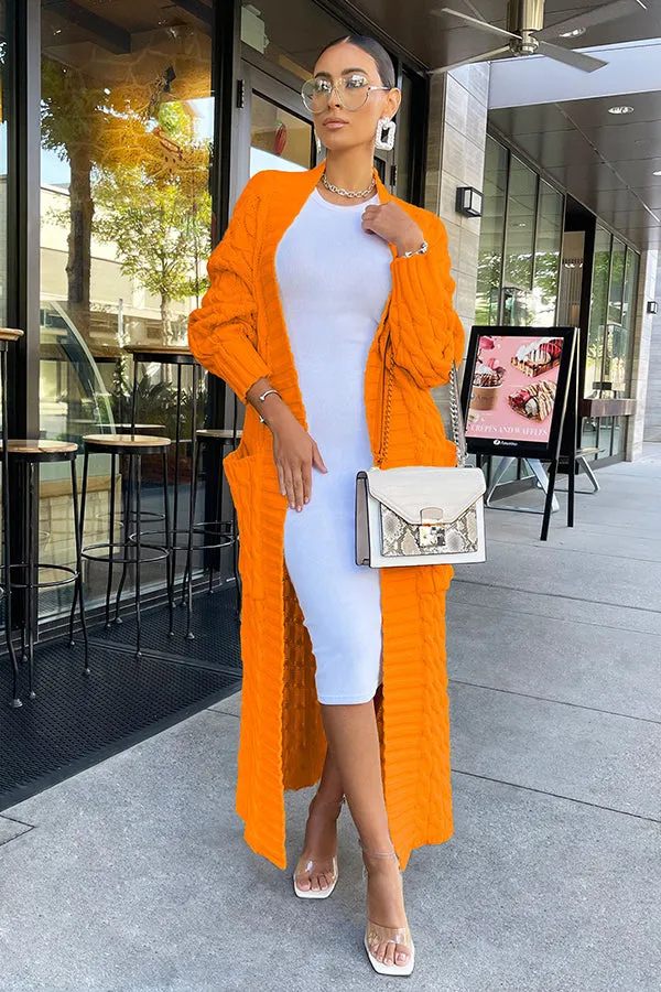Casual Oversized Knit Pocket Cardigan