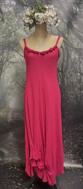 Cerise roses slip dress