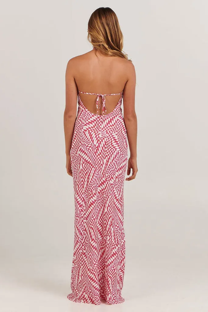 Charlie Holiday Rhodes Maxi Dress Pink Diamond