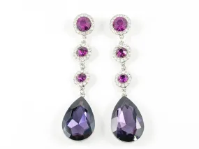 Classic Pear Shaped Dangling Purple Fashion Earrings