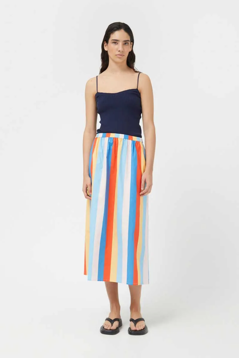 Compania Fantastica Beach Stripes flared midi skirt