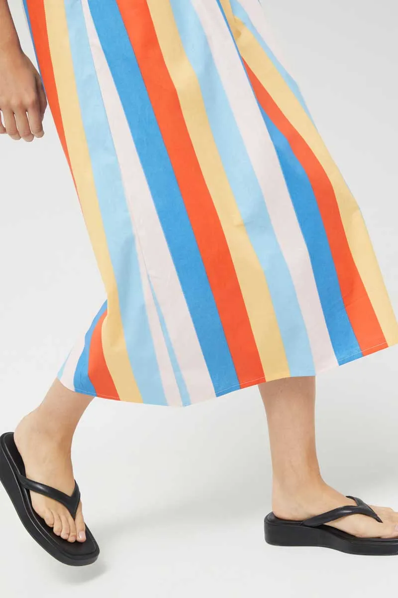 Compania Fantastica Beach Stripes flared midi skirt