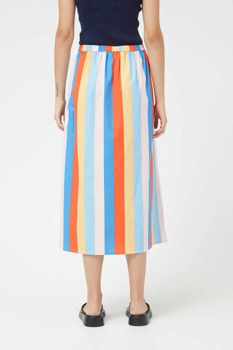 Compania Fantastica Beach Stripes flared midi skirt