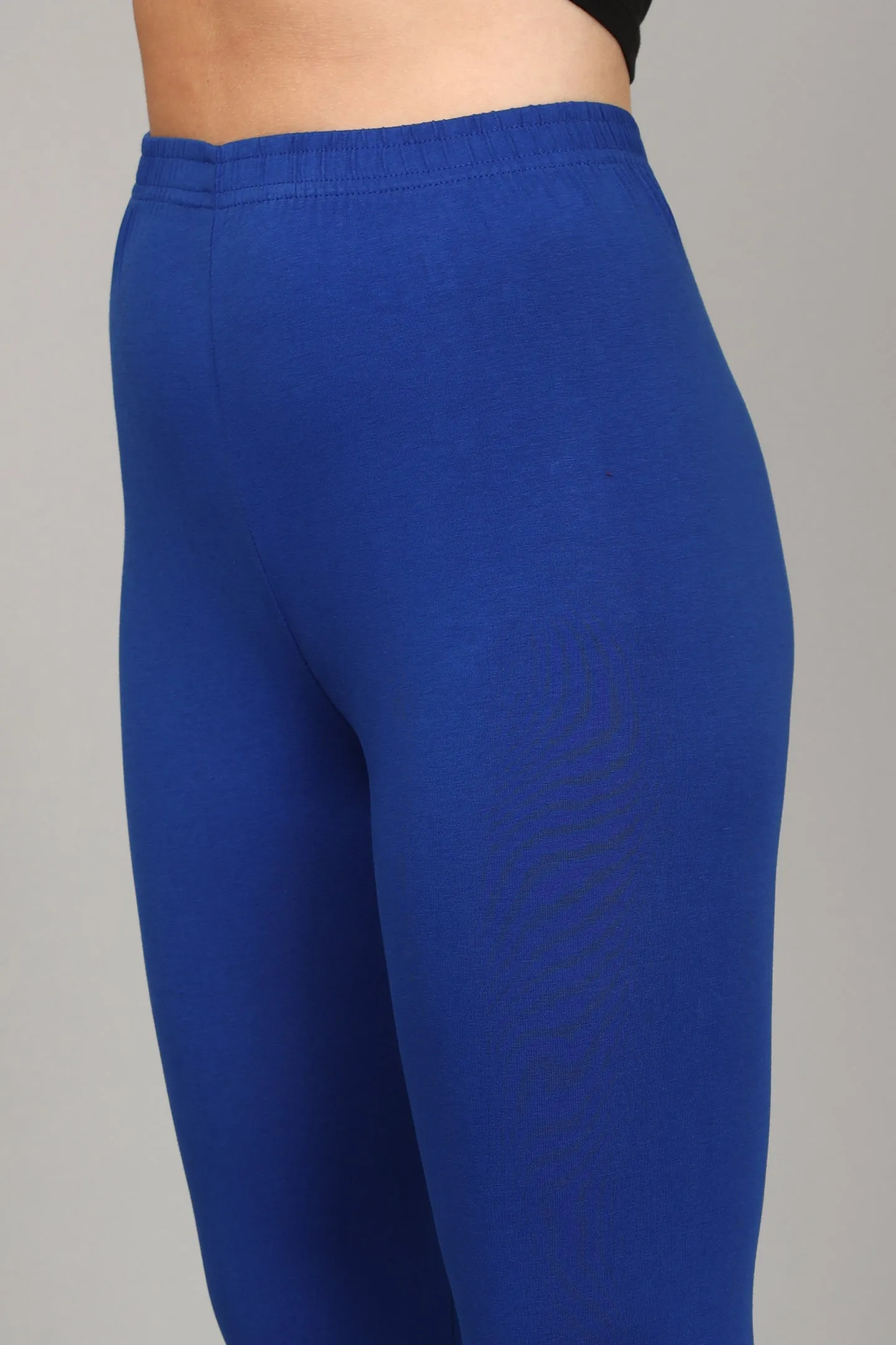 COTTON ANKLE LEGGINGS - ROYAL BLUE