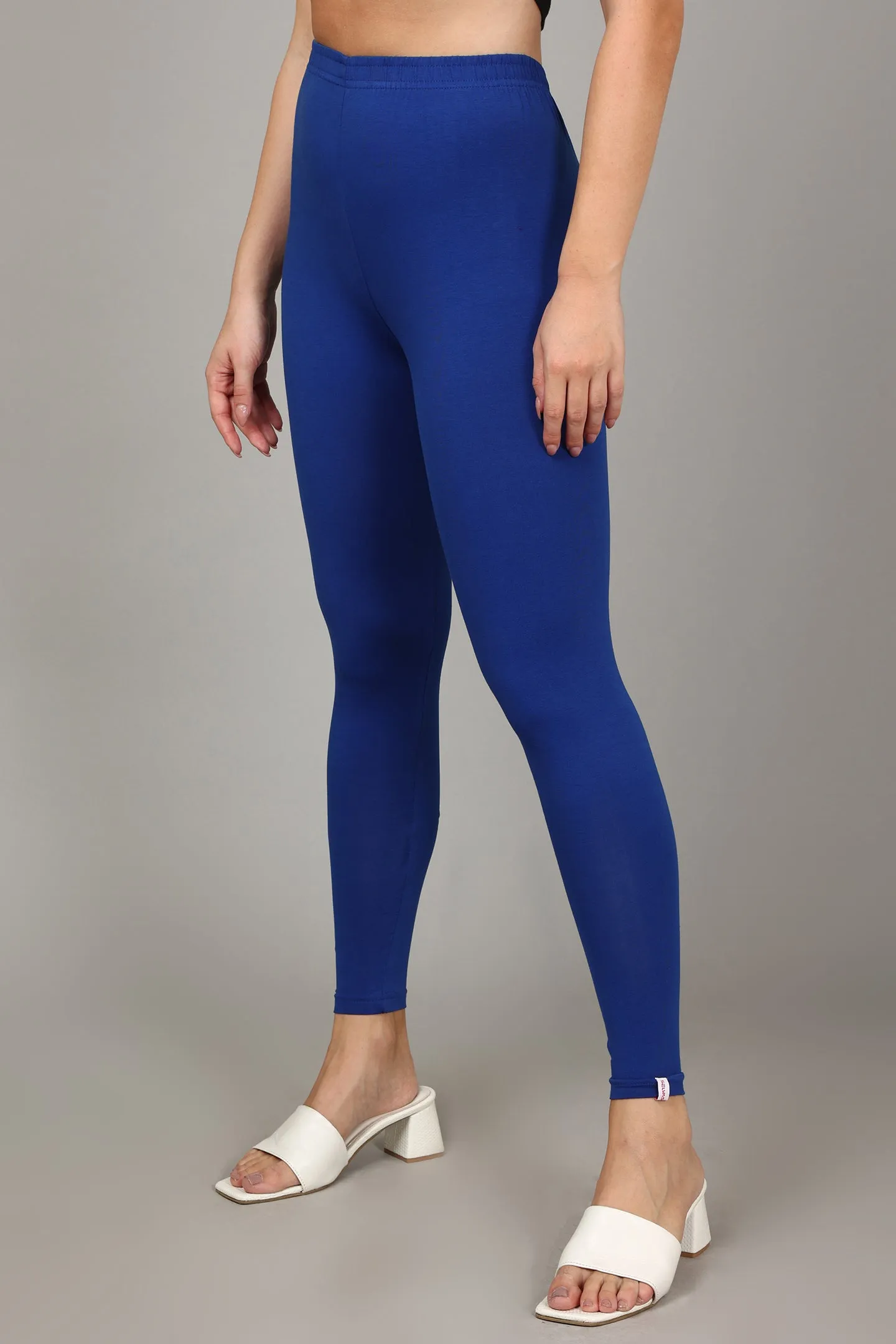 COTTON ANKLE LEGGINGS - ROYAL BLUE