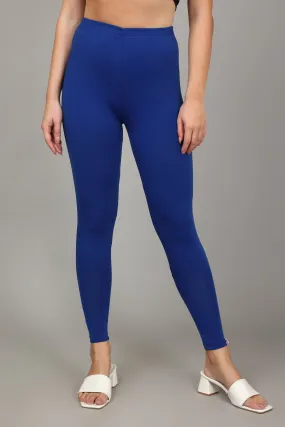 COTTON ANKLE LEGGINGS - ROYAL BLUE