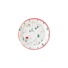 Cozy Lodge Winter Scene Plate