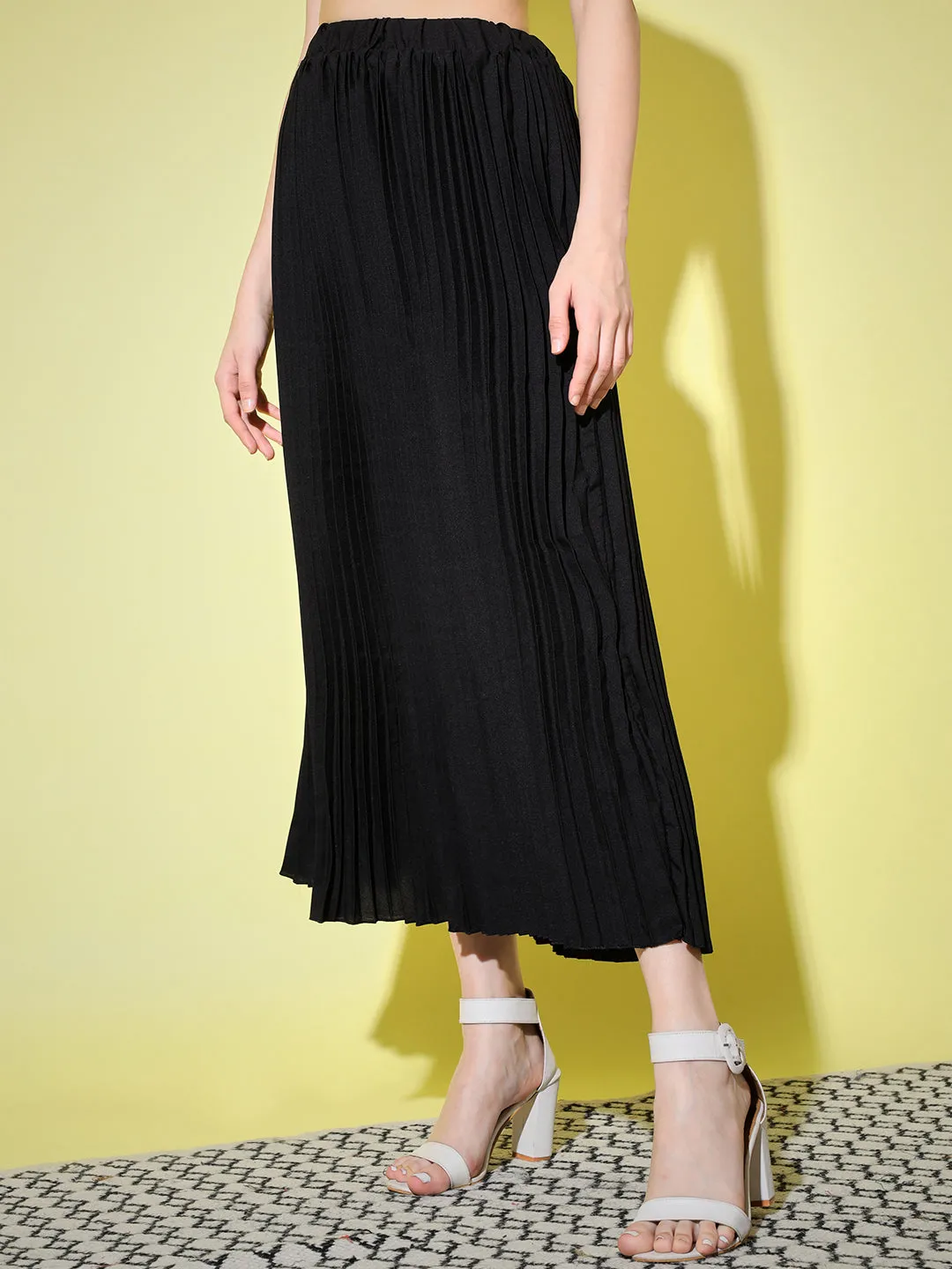 Crepe Pleated Women Skirt-3005-3006