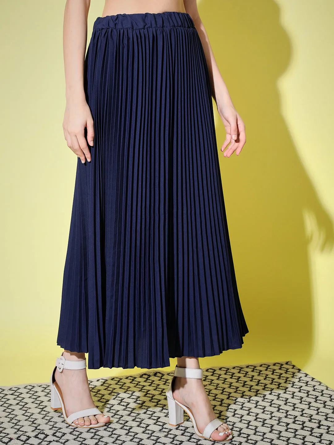 Crepe Pleated Women Skirt-3005-3006