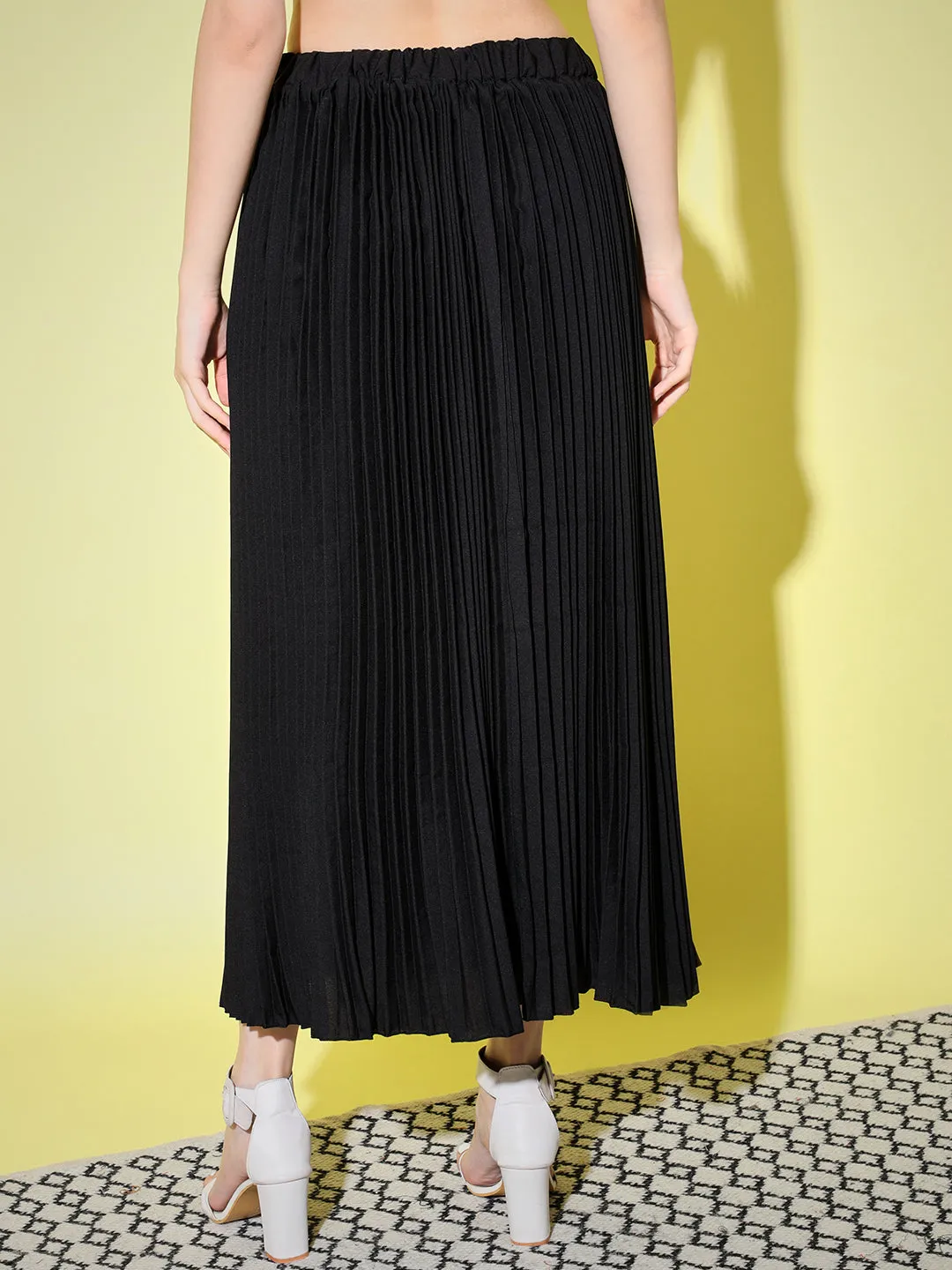 Crepe Pleated Women Skirt-3005-3006
