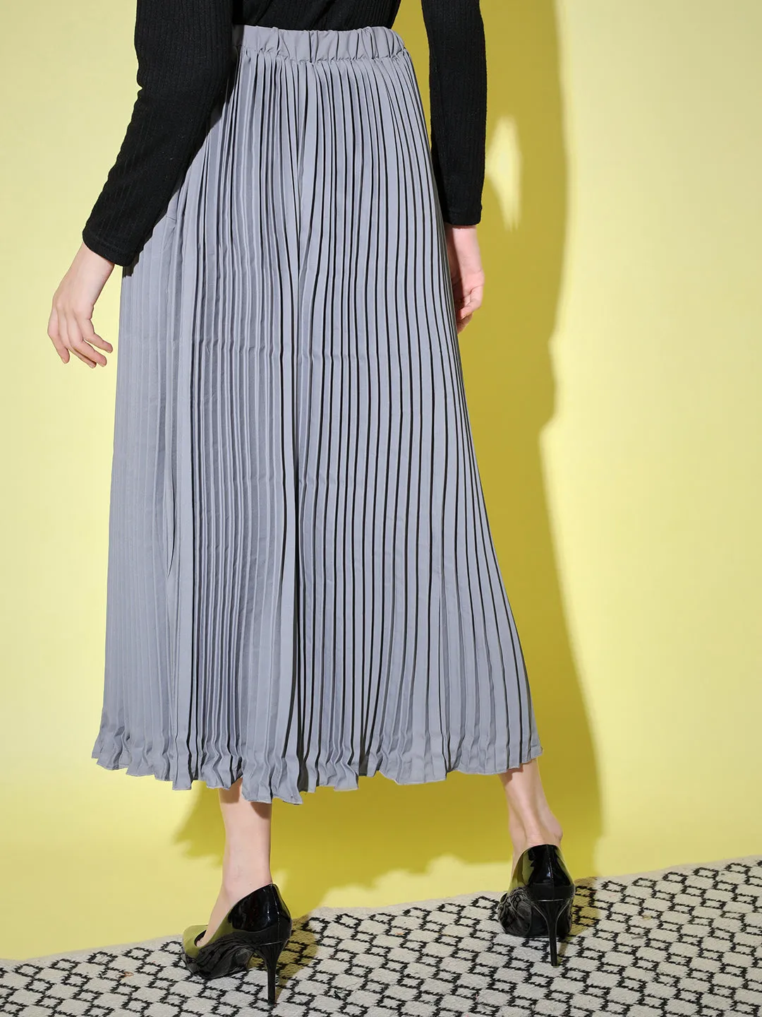 Crepe Pleated Women Skirt-3005-3006