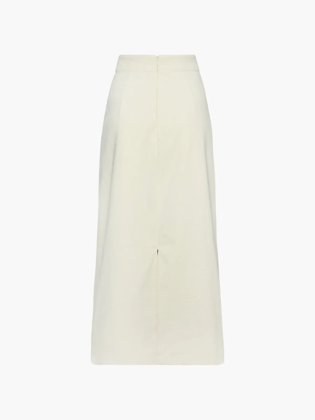 El Carmen Canvas Embroidered Midi Skirt | Ecru Black