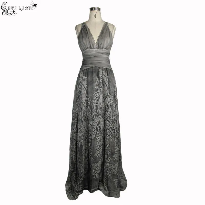 'Elyria' Gothic Halter Neck Dress With Embroidery