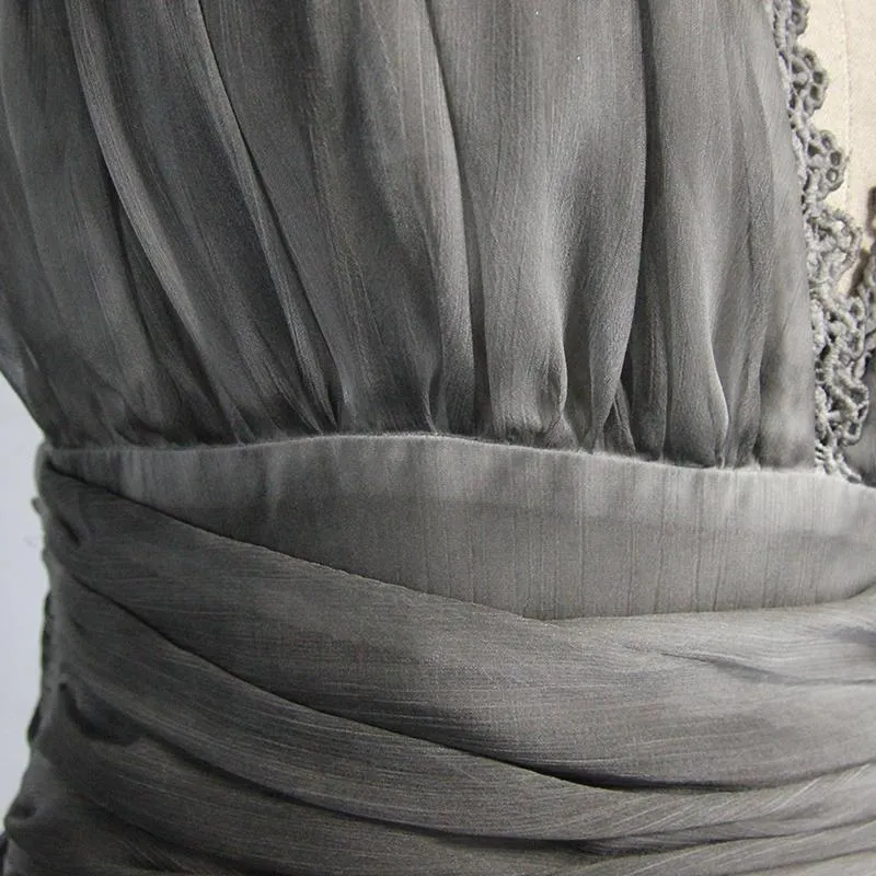 'Elyria' Gothic Halter Neck Dress With Embroidery