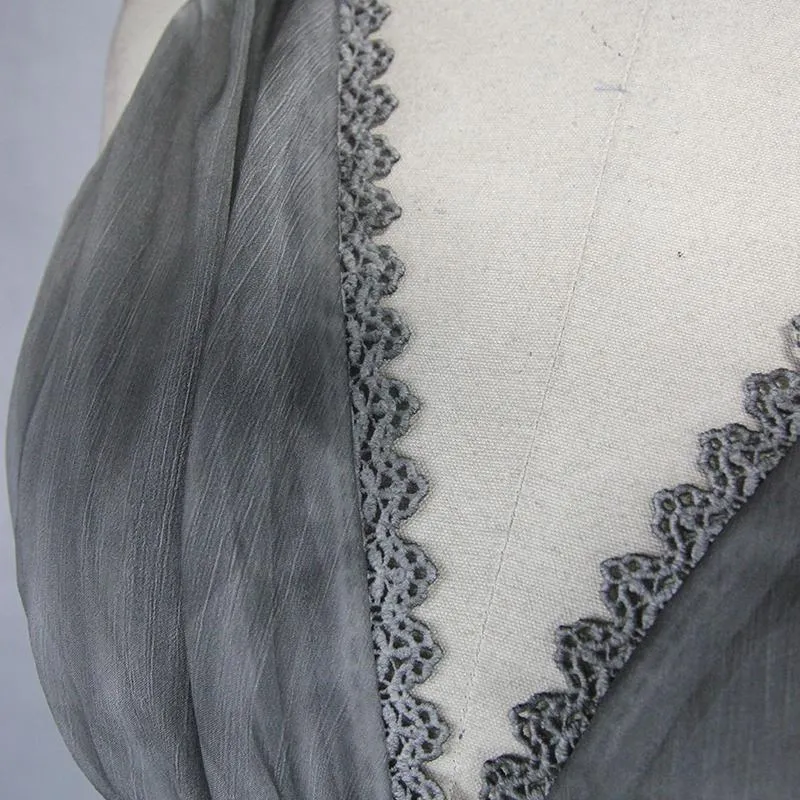 'Elyria' Gothic Halter Neck Dress With Embroidery
