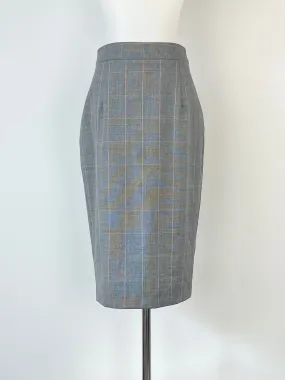 Farage Charcoal Striped Wool Midi Skirt - AU6