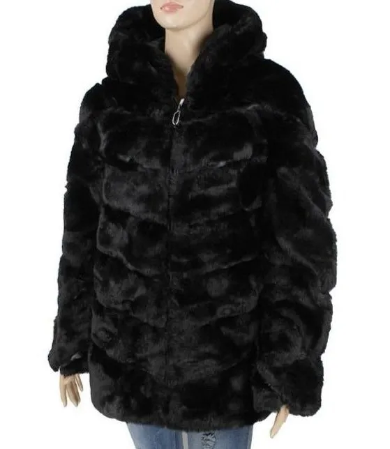 Faux Fur Chevron Coat (3 Colors)