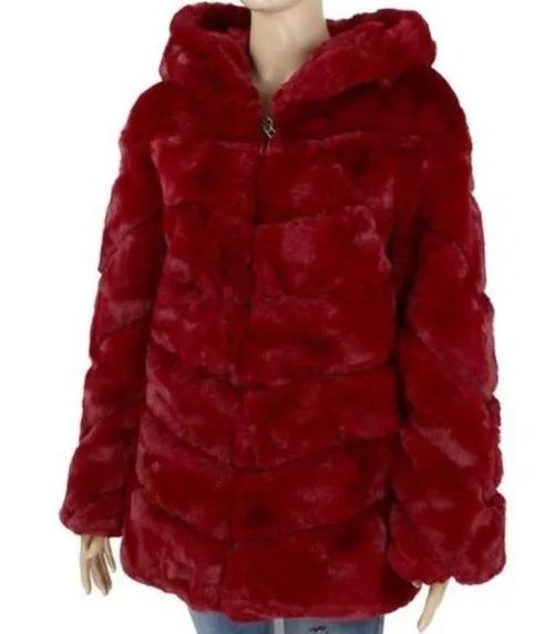 Faux Fur Chevron Coat (3 Colors)