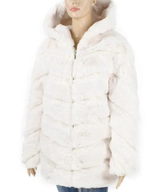 Faux Fur Chevron Coat (3 Colors)