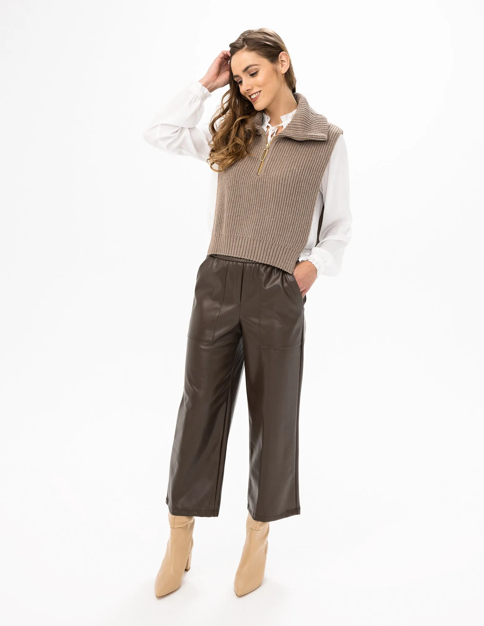 Faux Leather Crop Pant