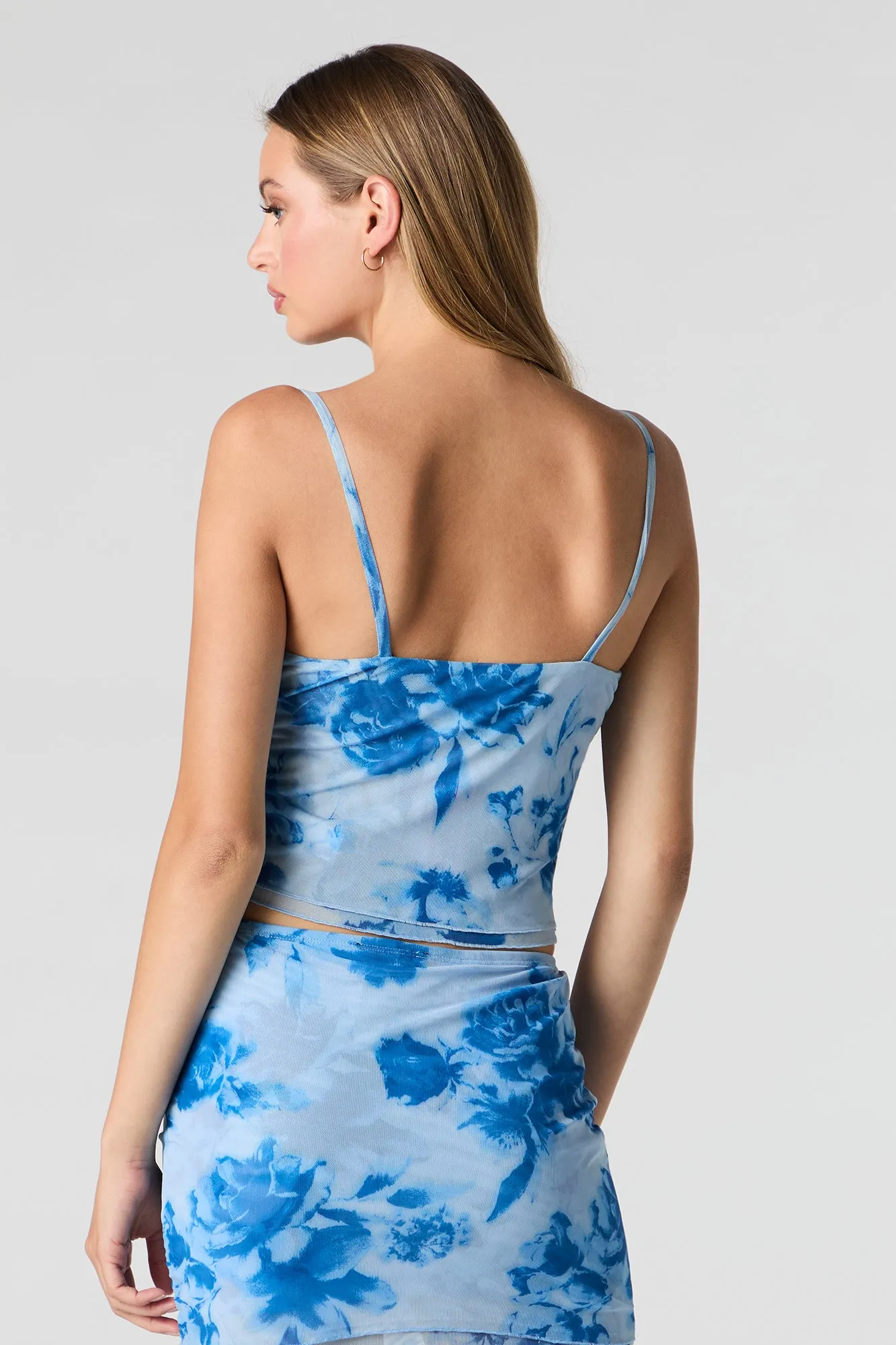Floral Mesh Layered Cami