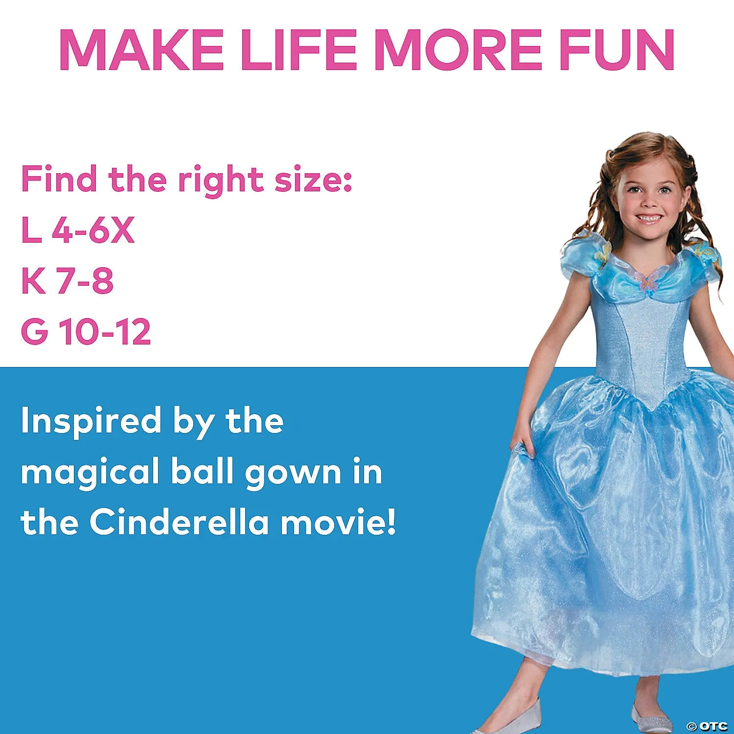 Girl's Cinderella Deluxe Costume - Cinderella Movie