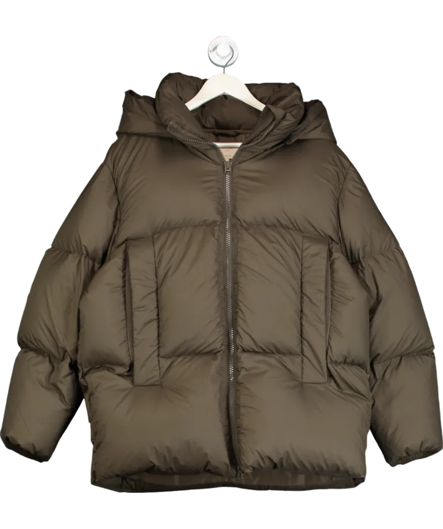 H&M Green Oversized Down Feather Puffer Coat UK XS