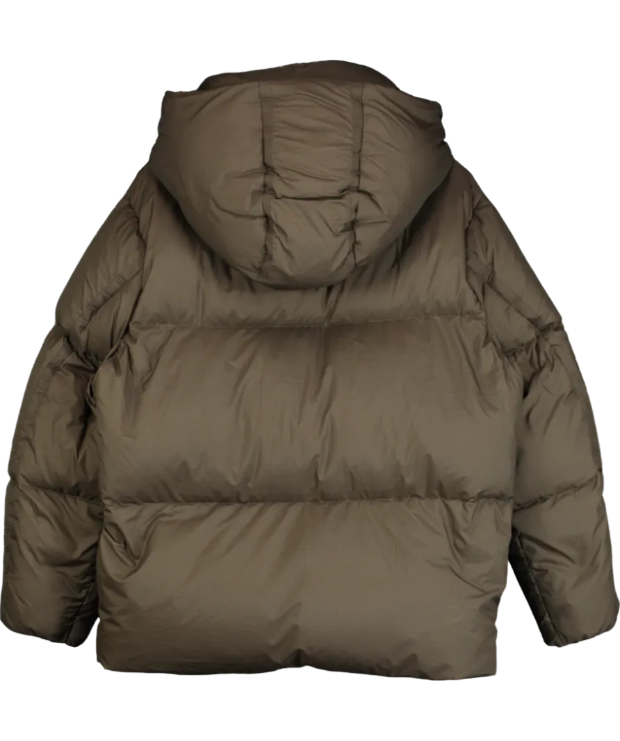 H&M Green Oversized Down Feather Puffer Coat UK XS