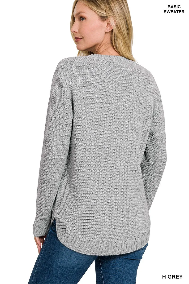 Heather Grey Knit Sweater