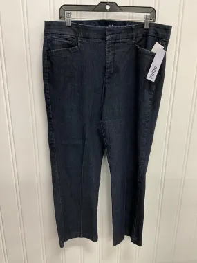 Jeans Straight By Jm Collections In Blue Denim, Size:16