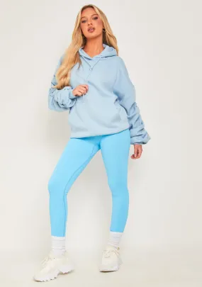 Kailey Pastel Blue Seamless Ribbed Leggings