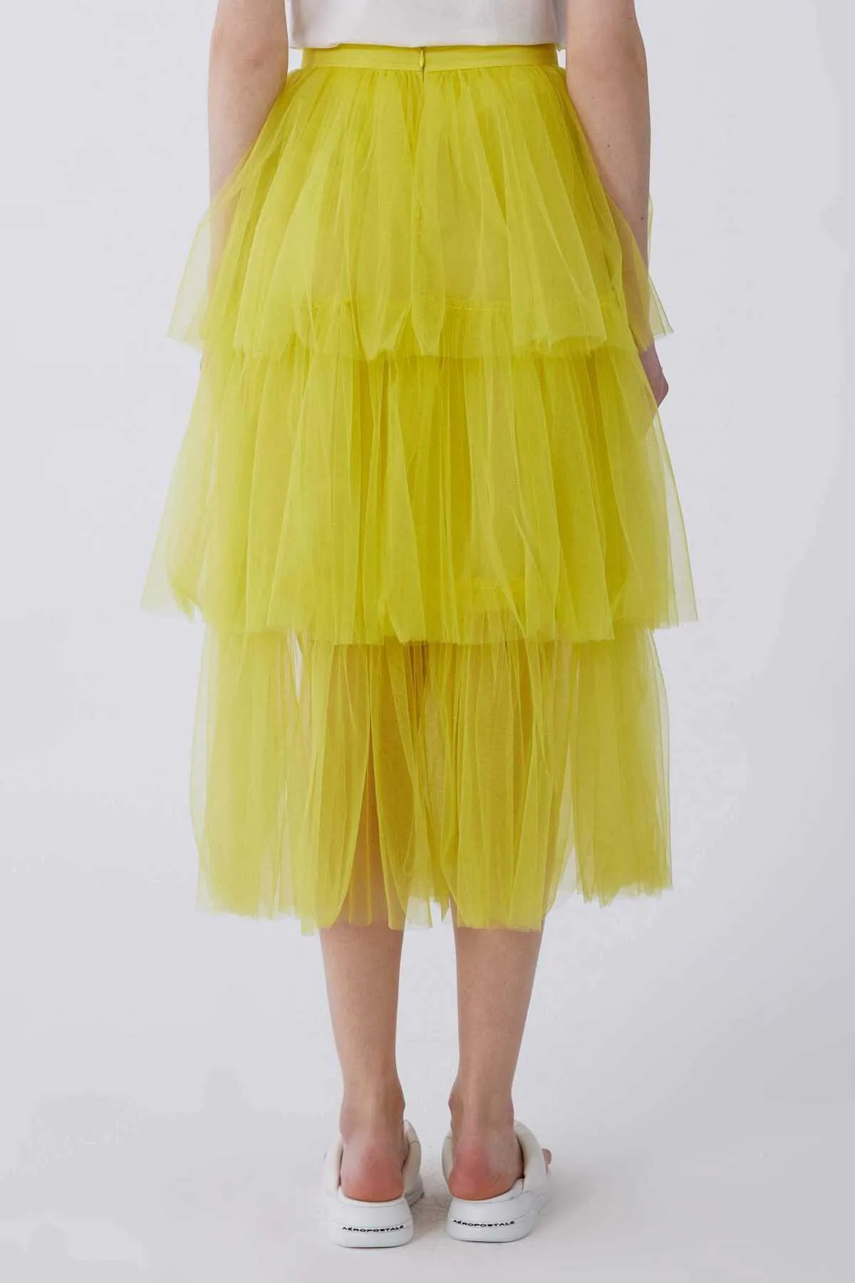 Layered Tulle Skirt Yellow