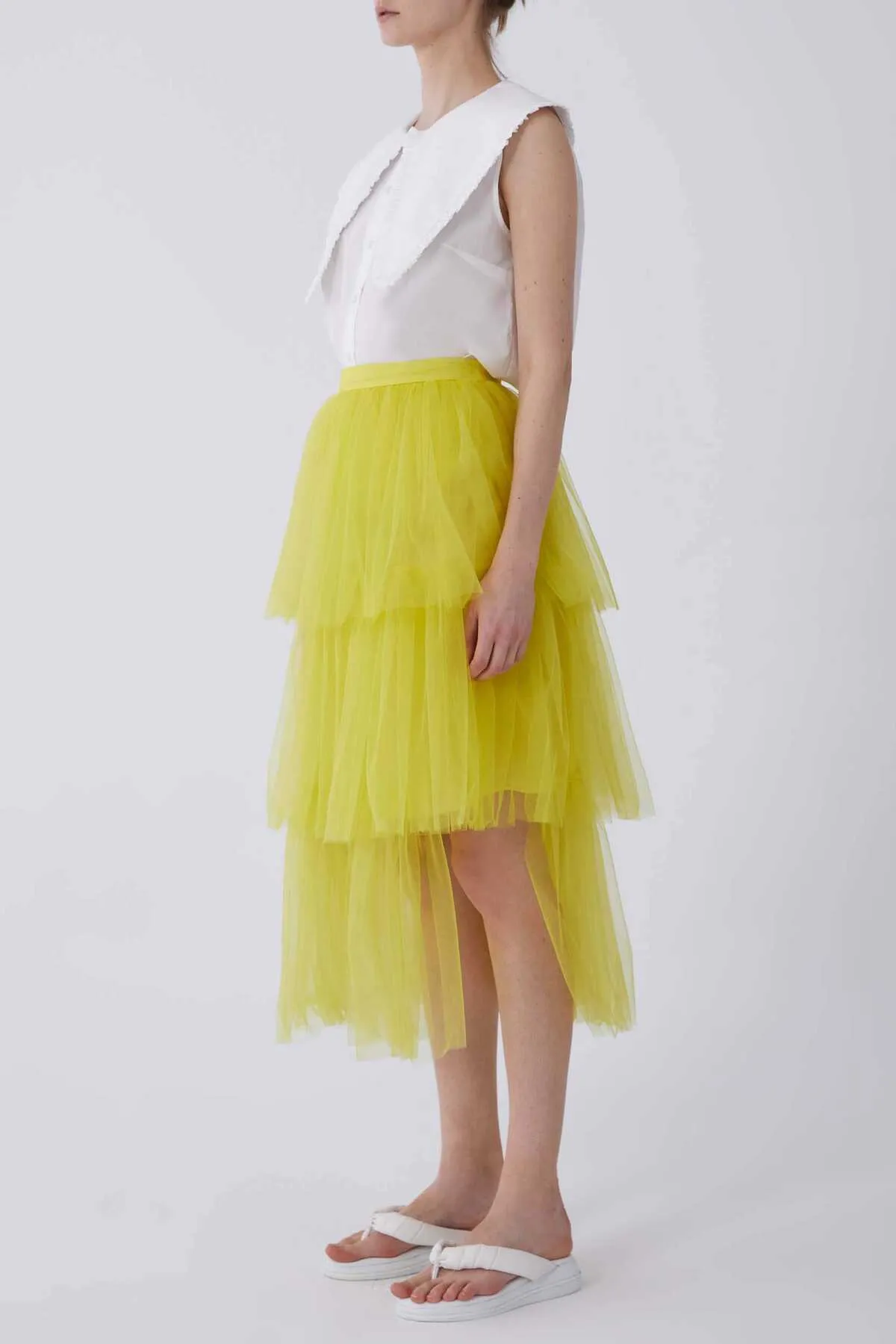 Layered Tulle Skirt Yellow