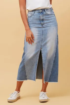 LIZBETH DENIM MIDI SKIRT