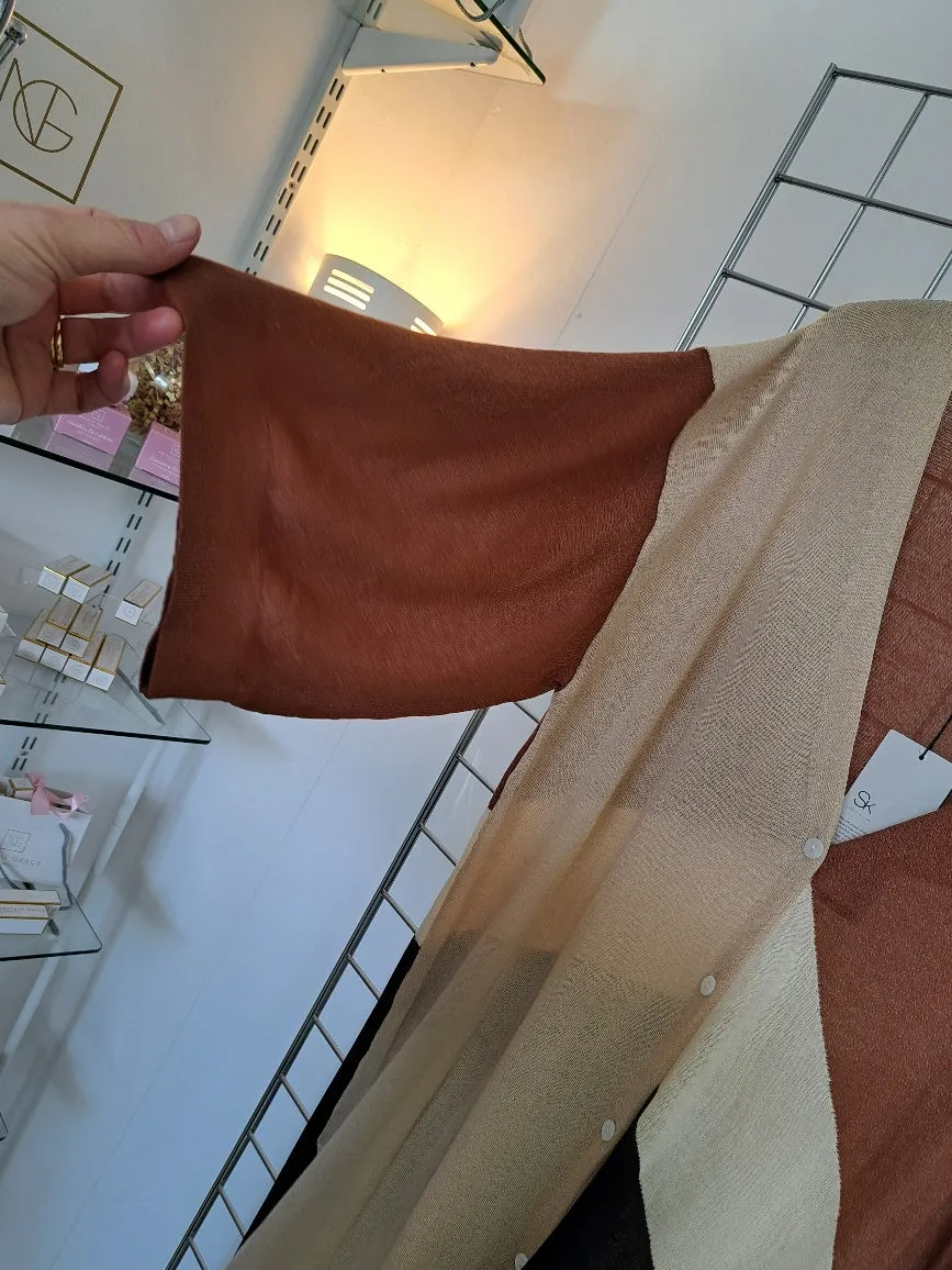 Long button front cardigan