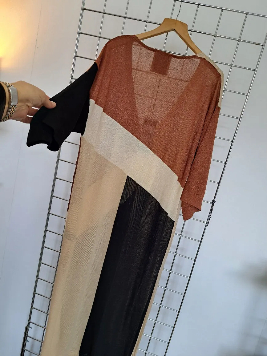 Long button front cardigan