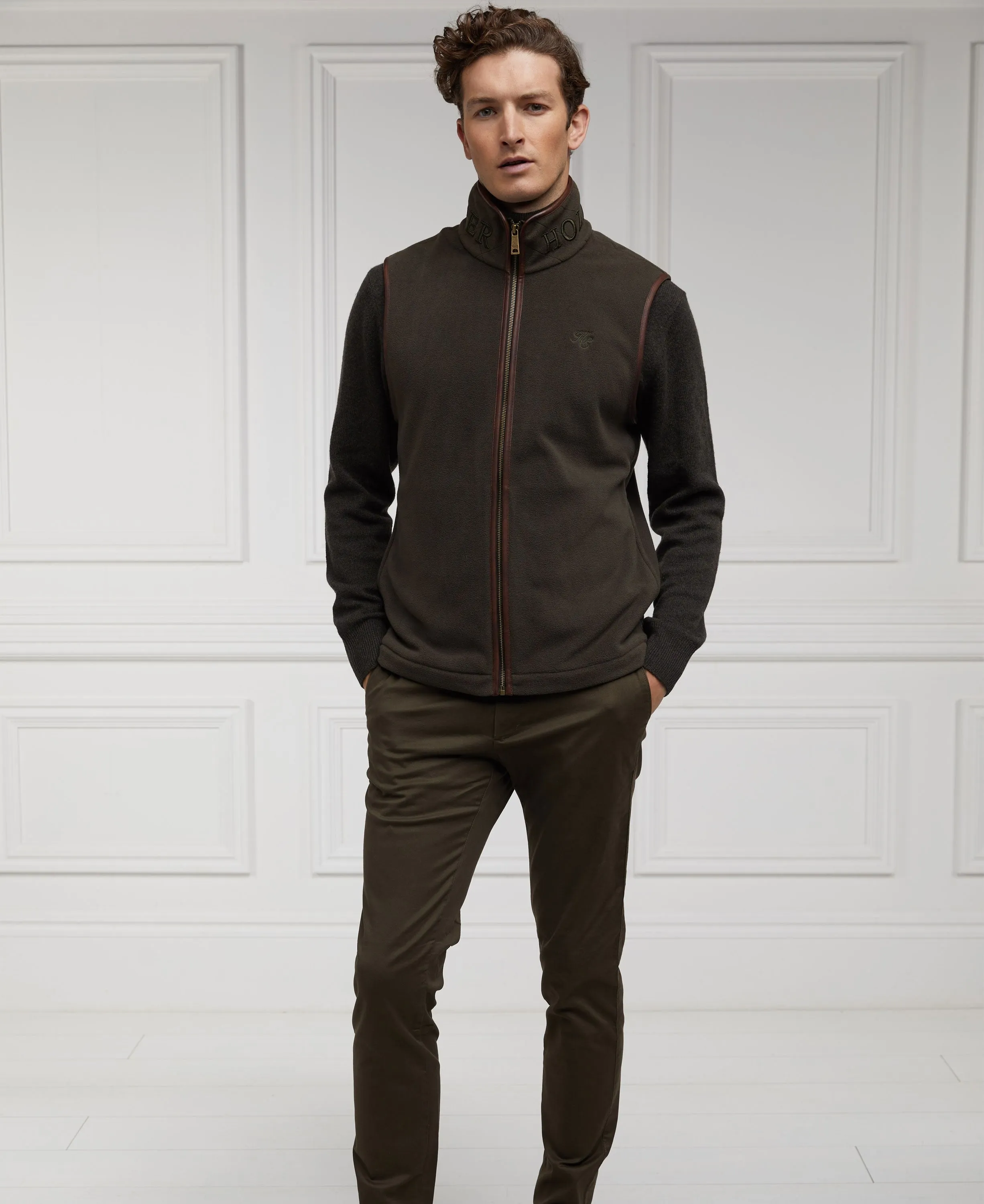 Men's Country Fleece Gilet - Khaki