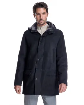 Men's Shearling Hooded Coat