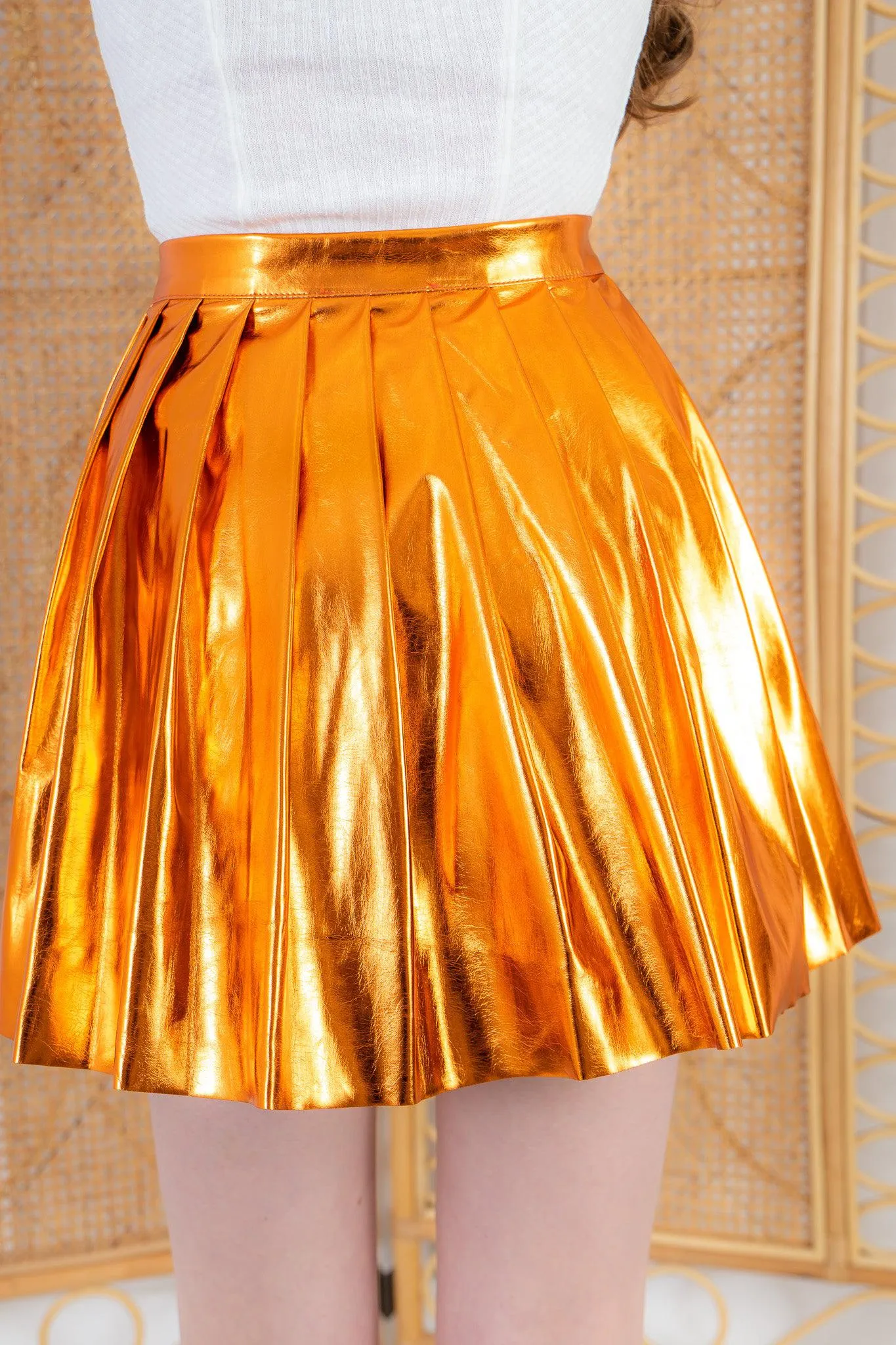Metallic Orange Gameday Skirt